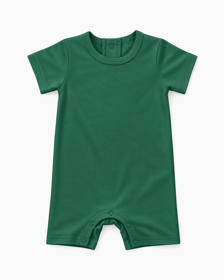 Solid Bamboo Short Sleeve Snap Romper