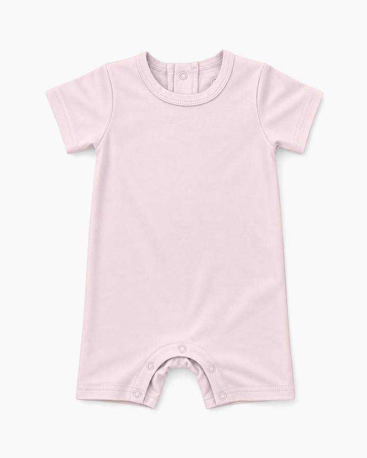 Solid Bamboo Short Sleeve Snap Romper