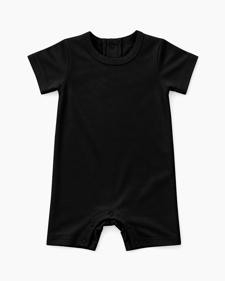 Solid Bamboo Short Sleeve Snap Romper
