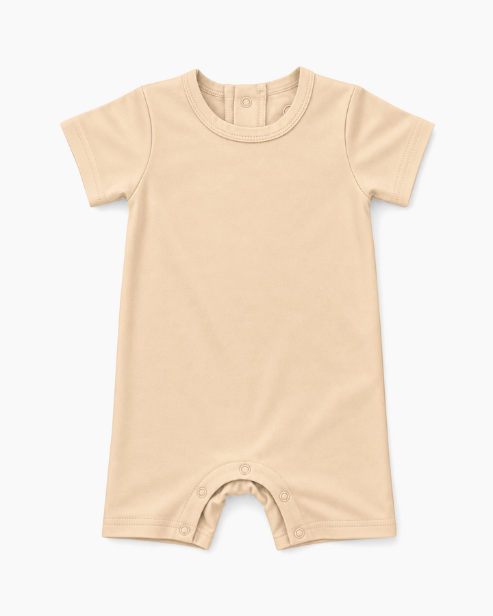 Solid Bamboo Short Sleeve Snap Romper