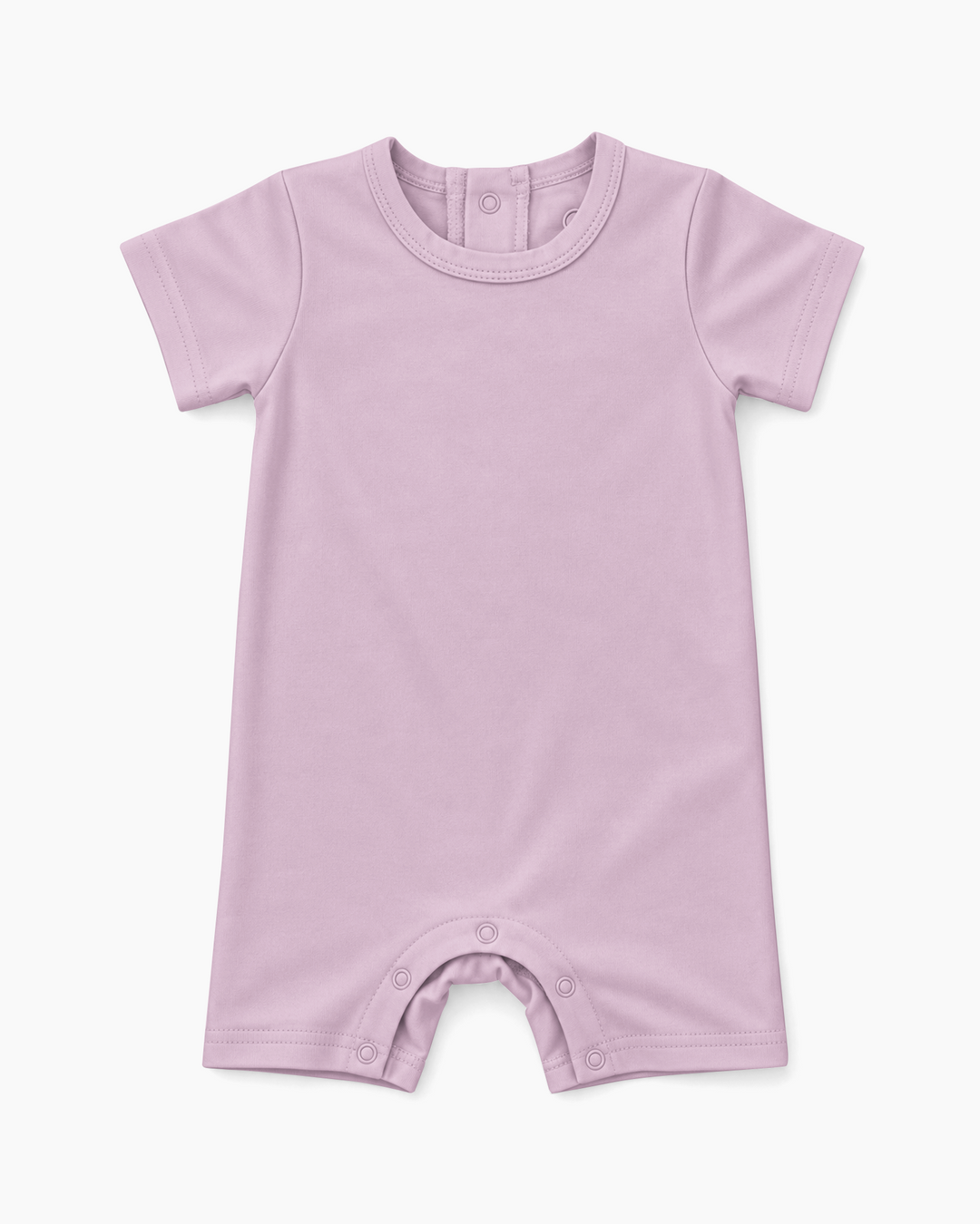 Solid Bamboo Short Sleeve Snap Romper