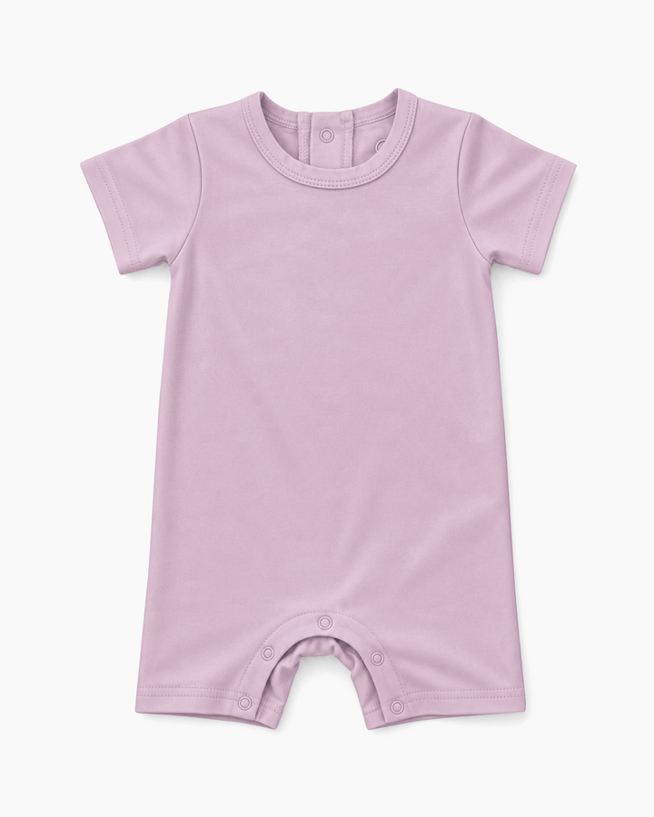 Solid Bamboo Short Sleeve Snap Romper