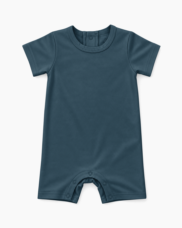 Solid Bamboo Short Sleeve Snap Romper