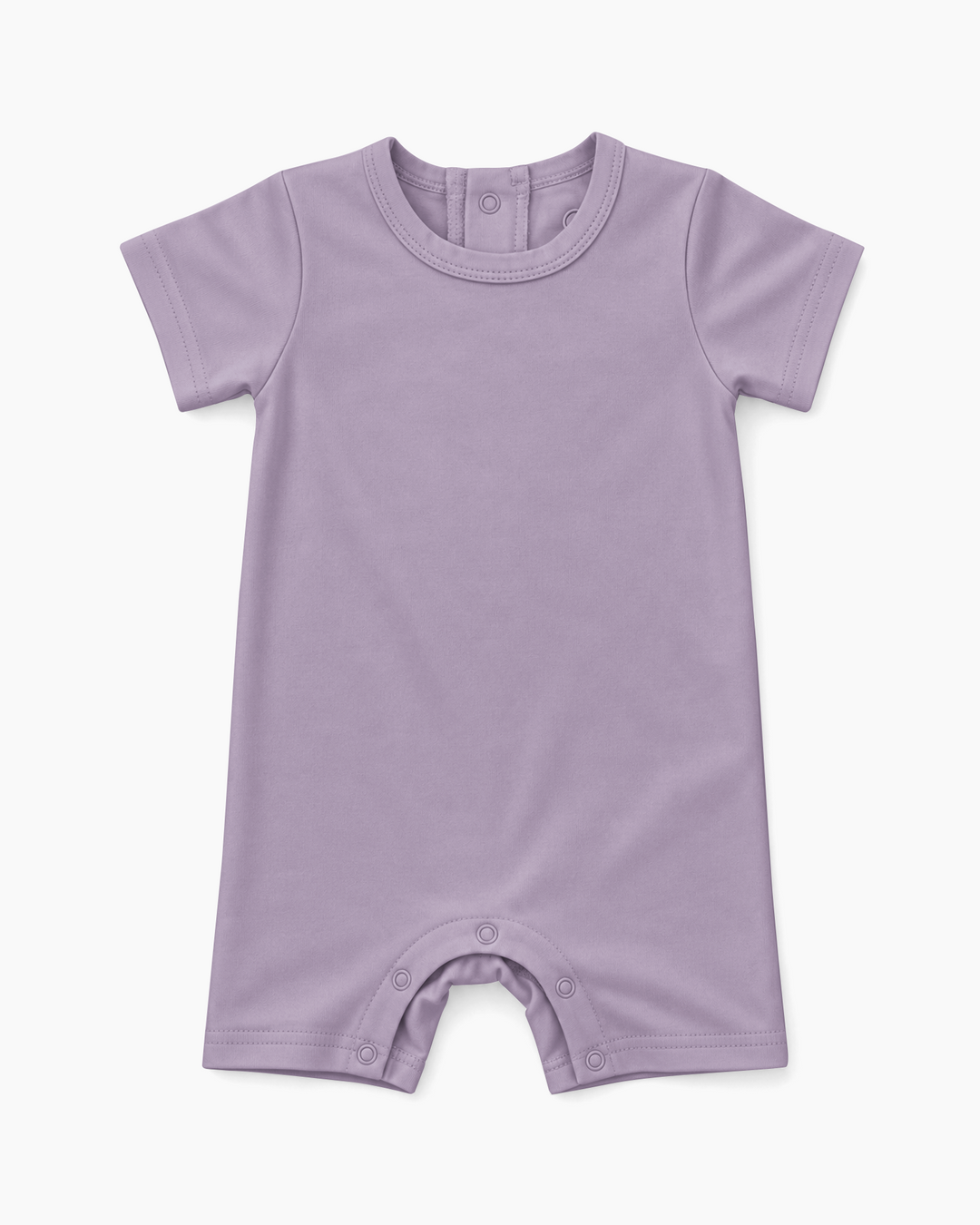 Solid Bamboo Short Sleeve Snap Romper