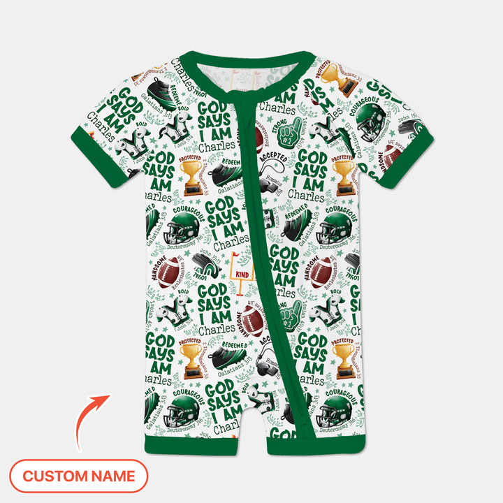 God Says I Am Touch Down Time Custom Name Shorty Zippy