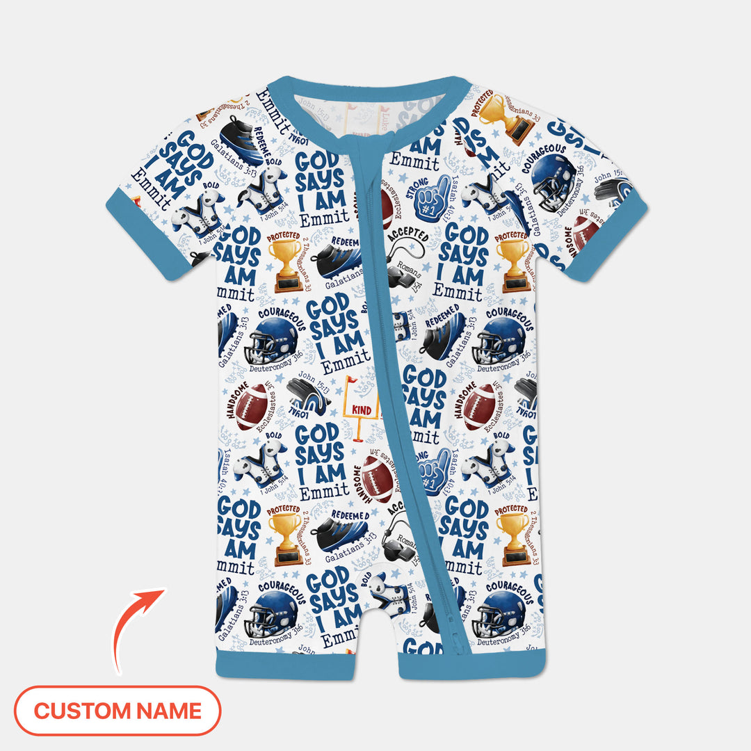 God Says I Am Touch Down Time Custom Name Shorty Zippy