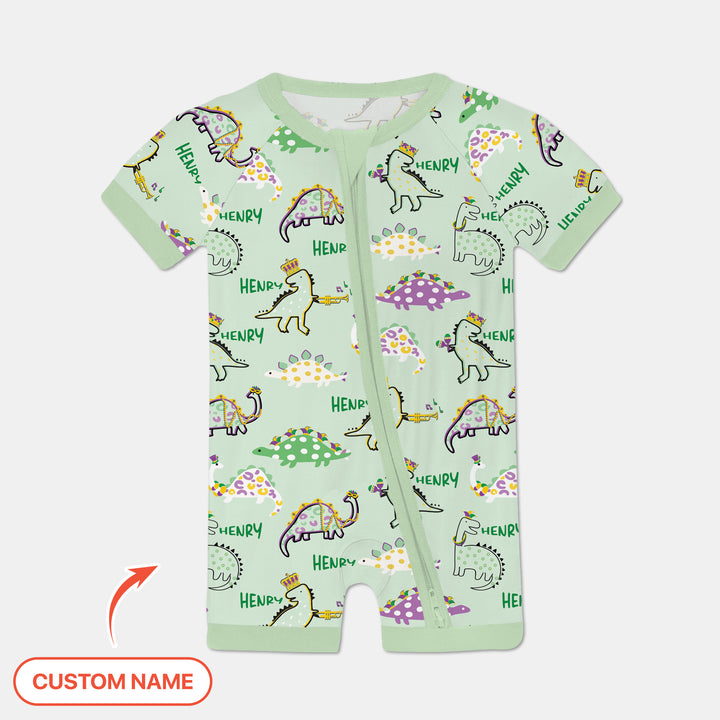 Custom Name Mardi Gras Saurus Shorty Zippy