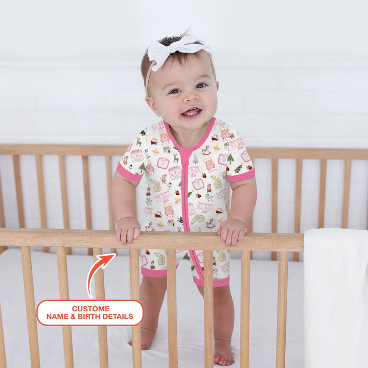 Personalized Baby's First Christmas Shorty Zippy