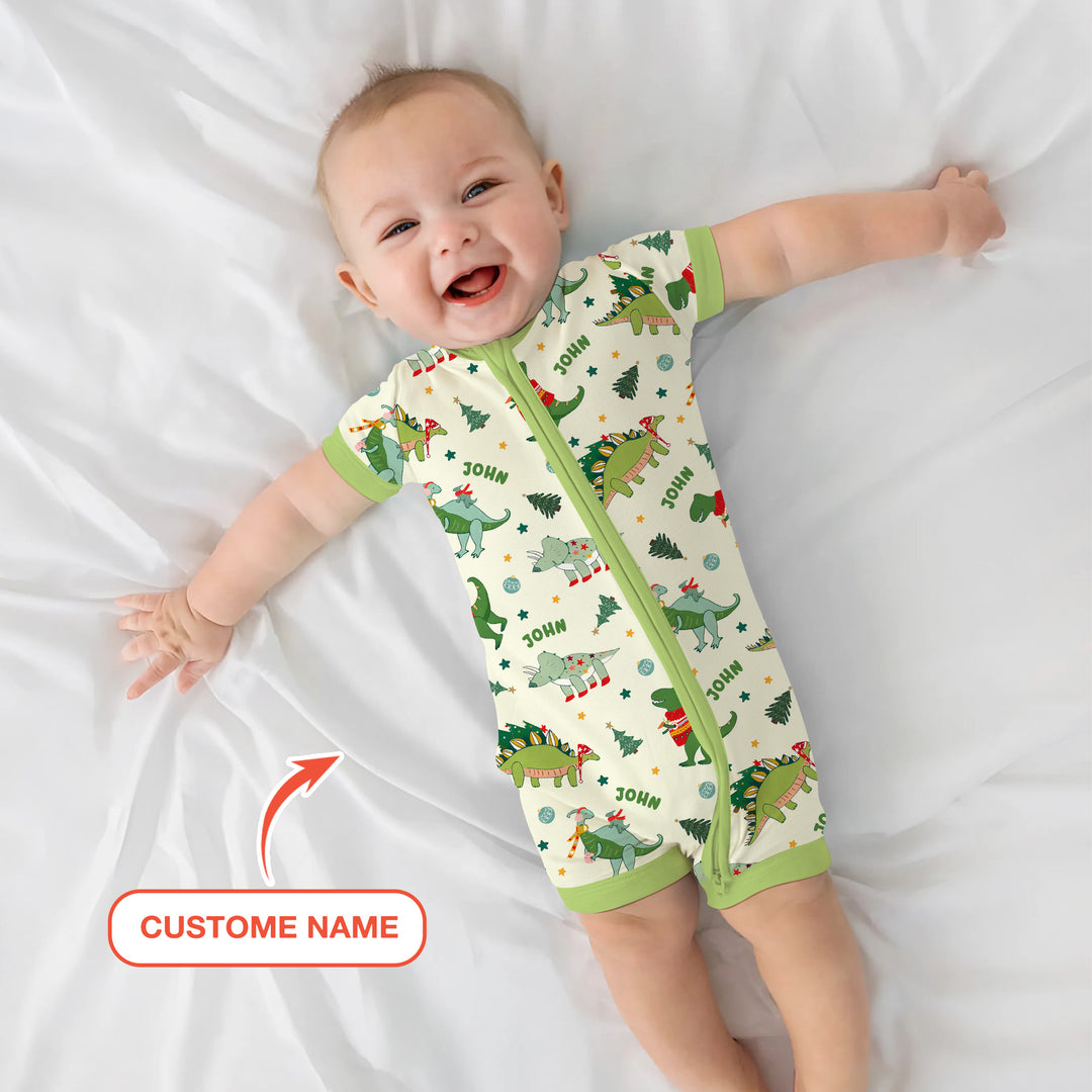 Custom Name Dinosaurs Christmas Tree Shorty Zippy