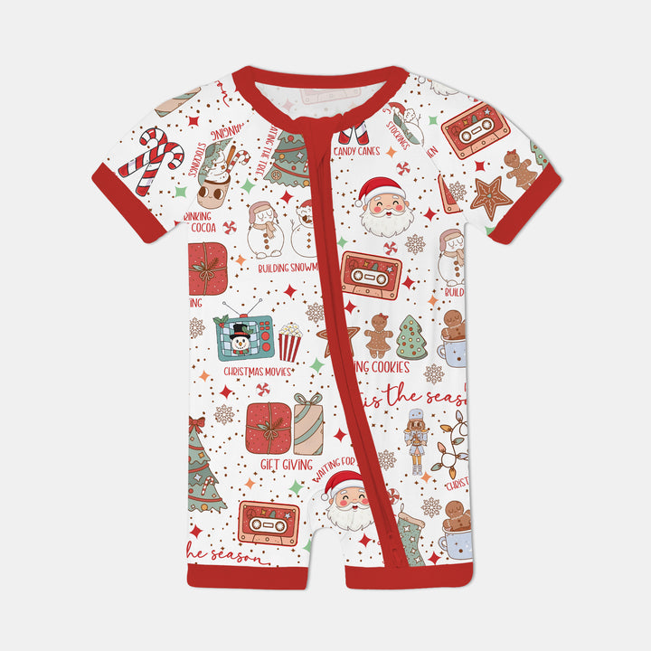 Retro Christmas Bucket List Shorty Zippy , Retro Christmas Bucket List Shorty Zippy - 0-3M