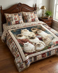 Seiden-Ragdoll-Bambus-Steppdecken-Set