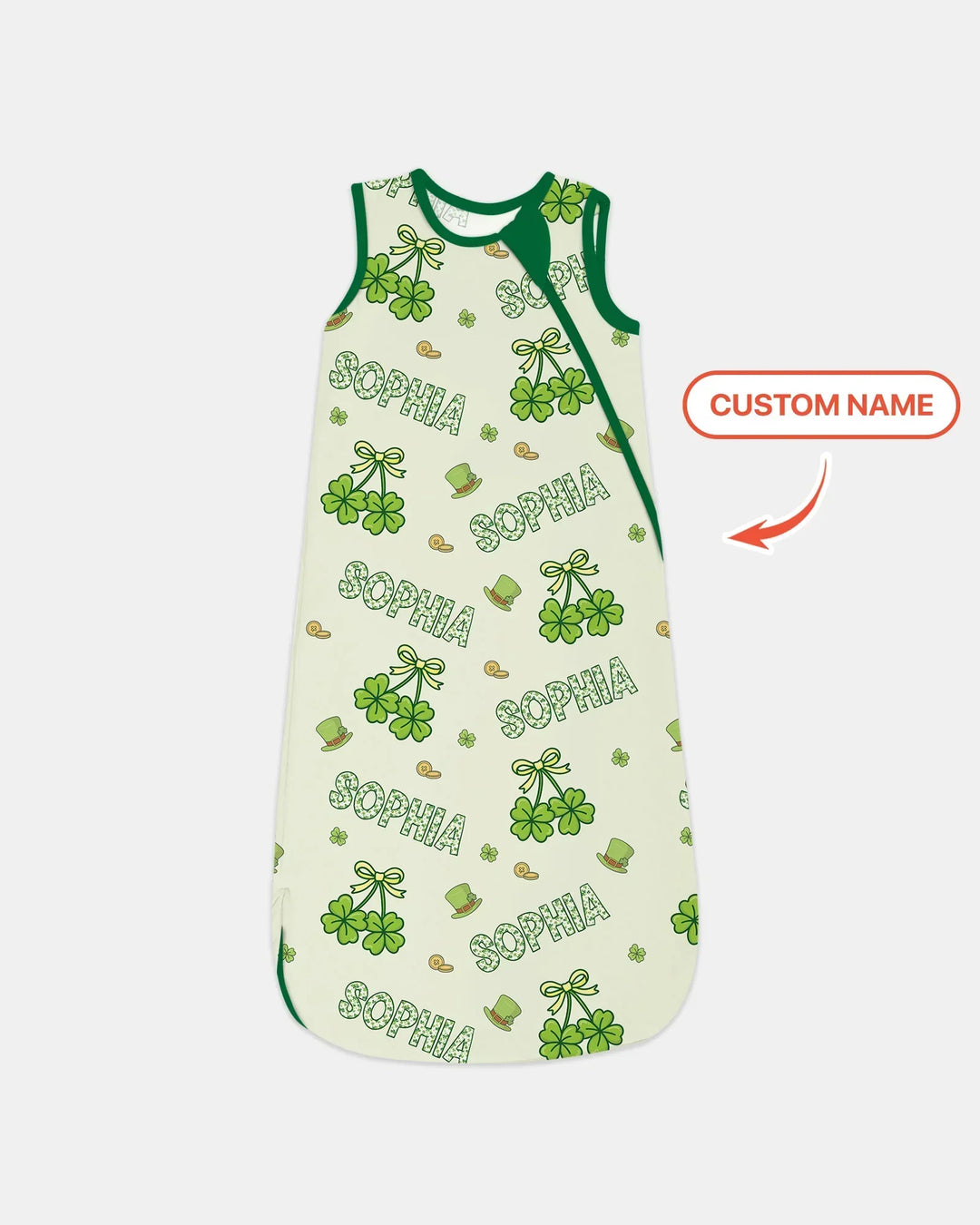 Custom Name Lucky Little Shamrock Sleep Bag