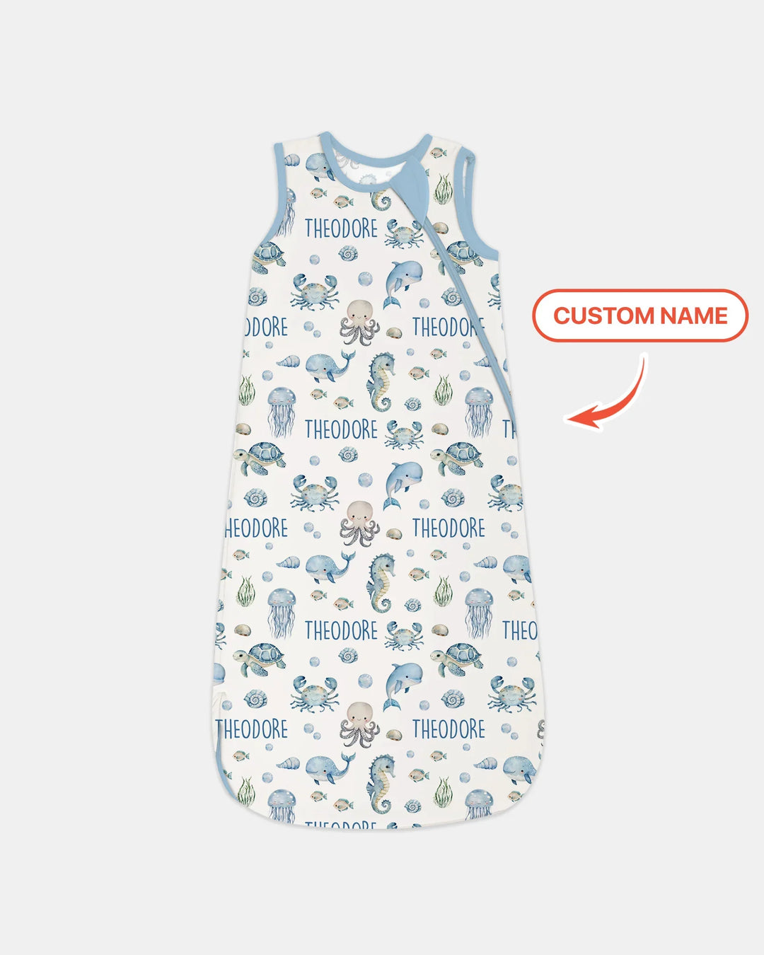 Custom Name Ocean Friends  Bamboo Sleep Bag
