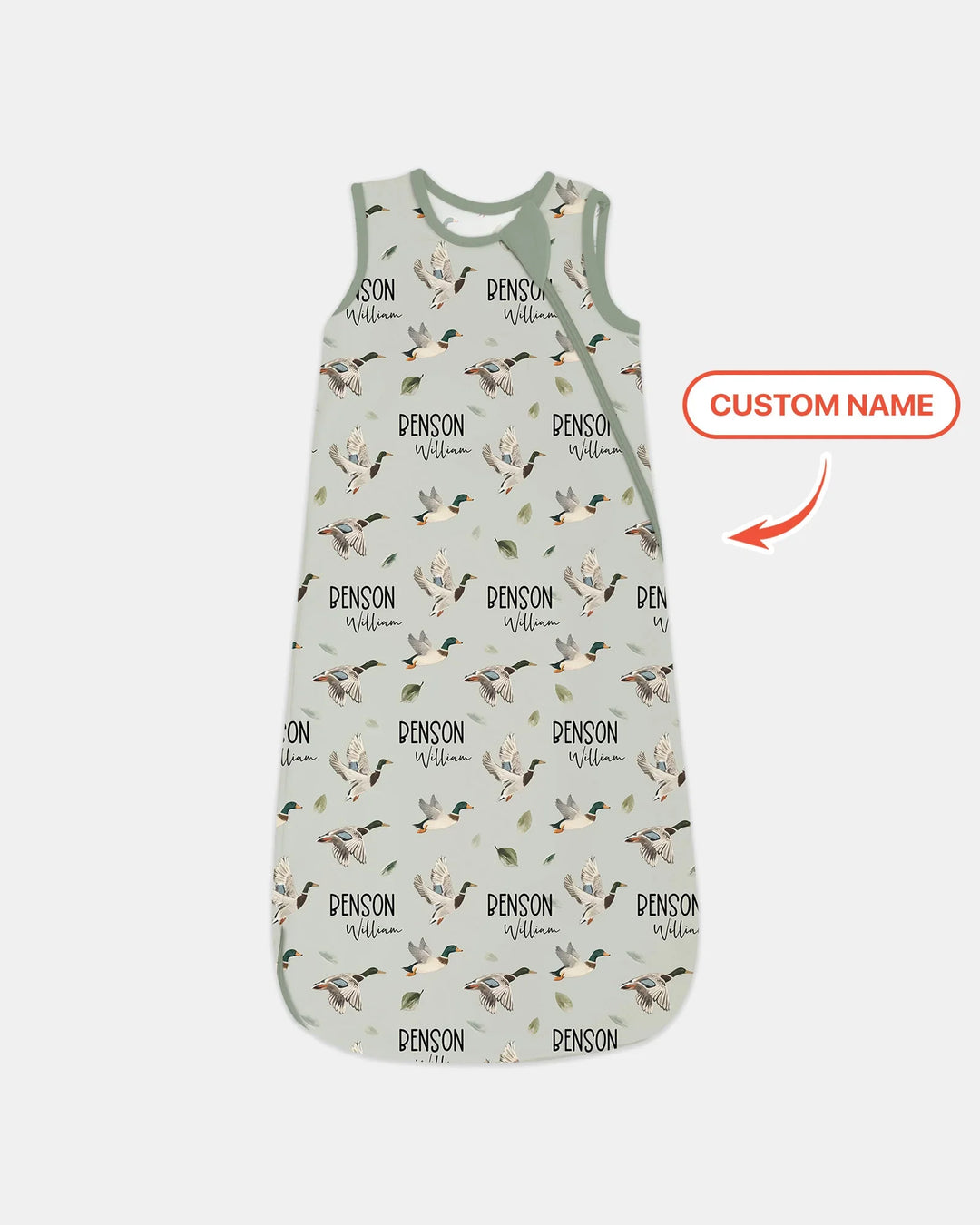 Custom Name Mallard Duck Bamboo Sleep Bag