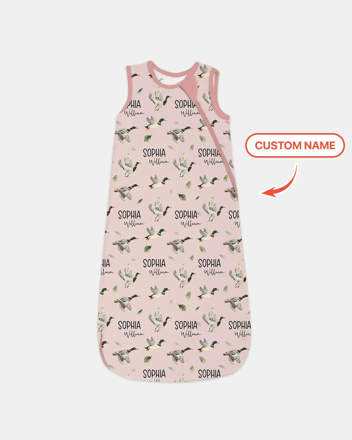 Custom Name Mallard Duck Bamboo Sleep Bag