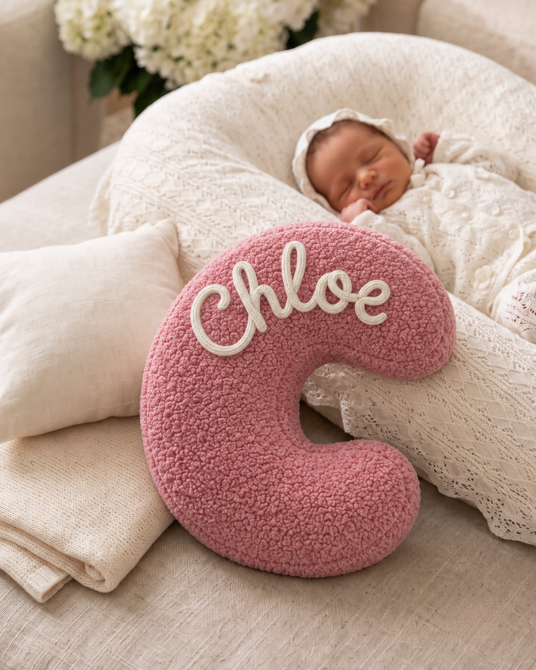 Cozy Initial Custom Letter Pillow
