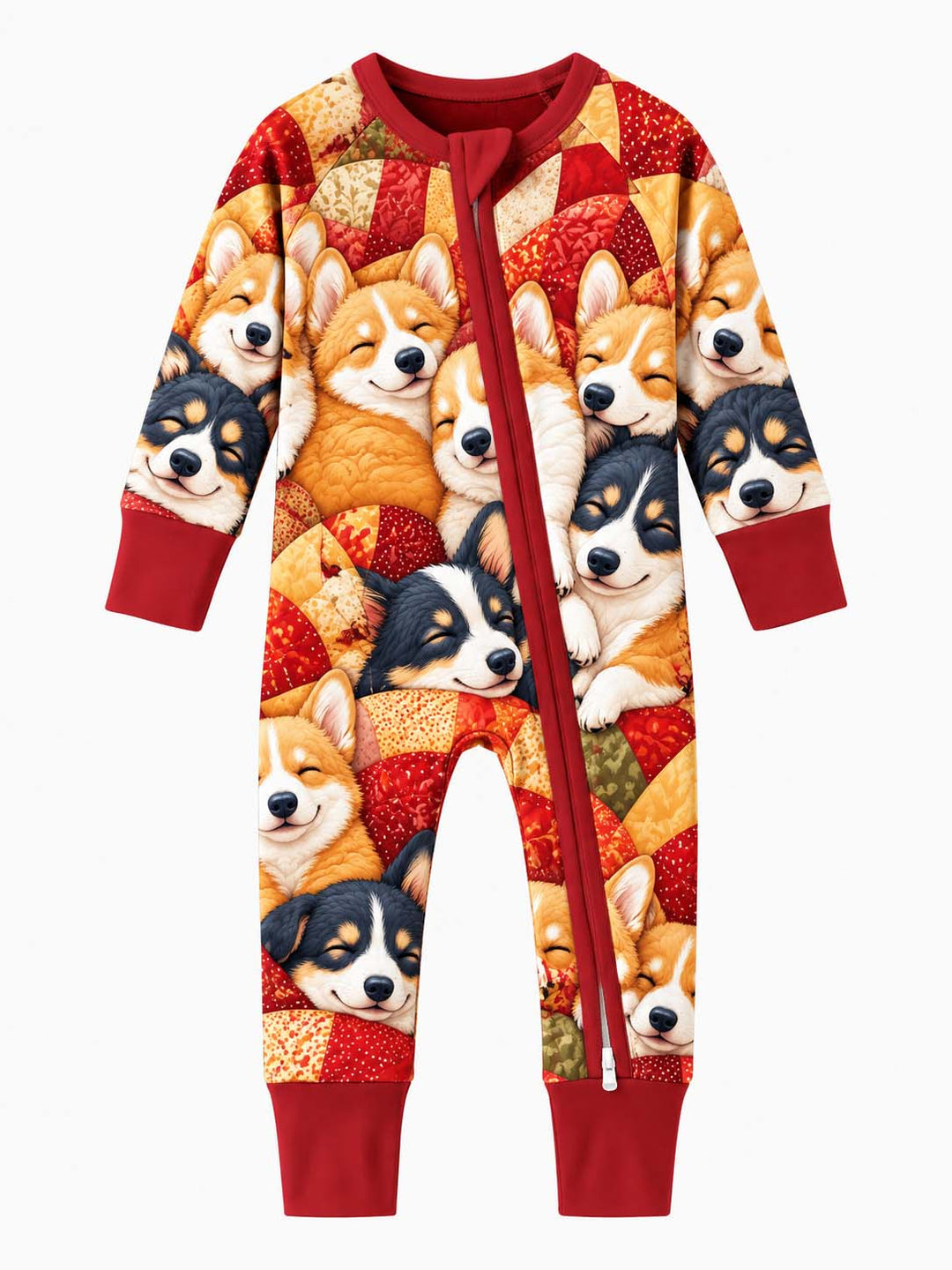 Sleeping Corgi Patchwork Bamboo Convertible Zippy