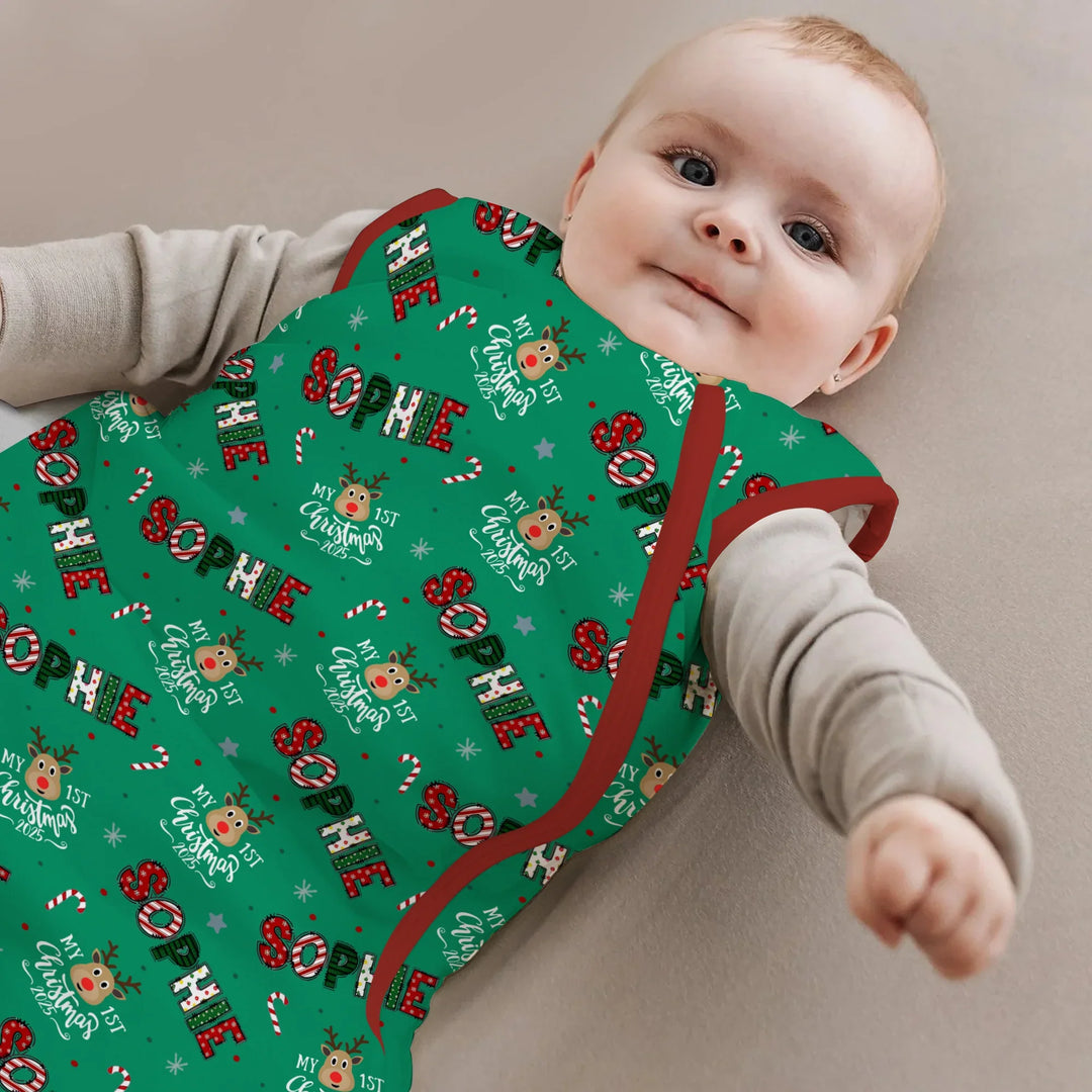 Custom Name "My First Christmas" Sleep Bag , Custom Name "My First Christmas" Sleep Bag - XS / 0.5 TOG