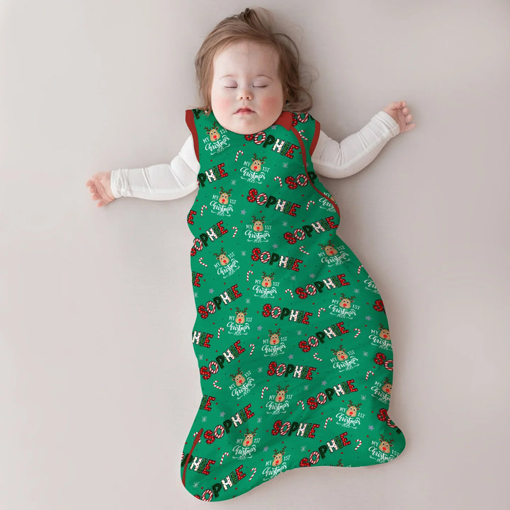Custom Name "My First Christmas" Sleep Bag , Custom Name "My First Christmas" Sleep Bag - XS / 0.5 TOG