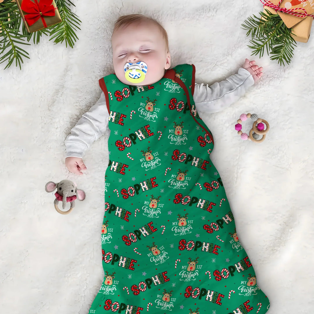 Custom Name "My First Christmas" Sleep Bag , Custom Name "My First Christmas" Sleep Bag - XS / 0.5 TOG