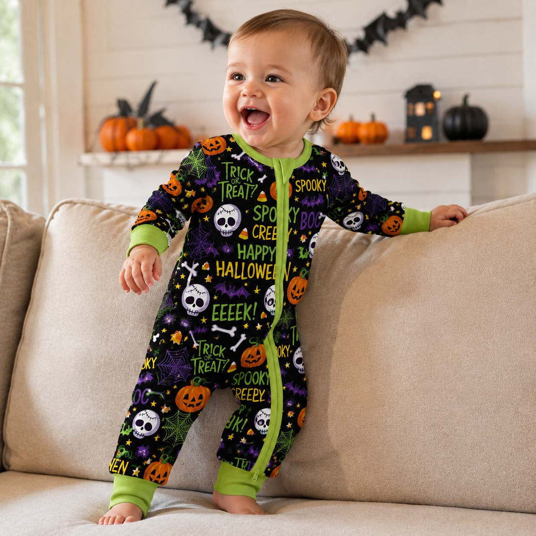 Spooky Halloween Typography Bamboo Convertible Zippy