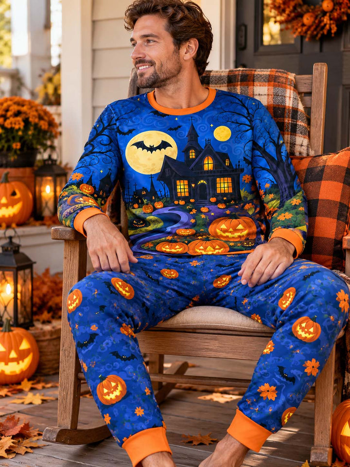 Spooky Pumpkin Garden Bamboo Men's Pajama Set