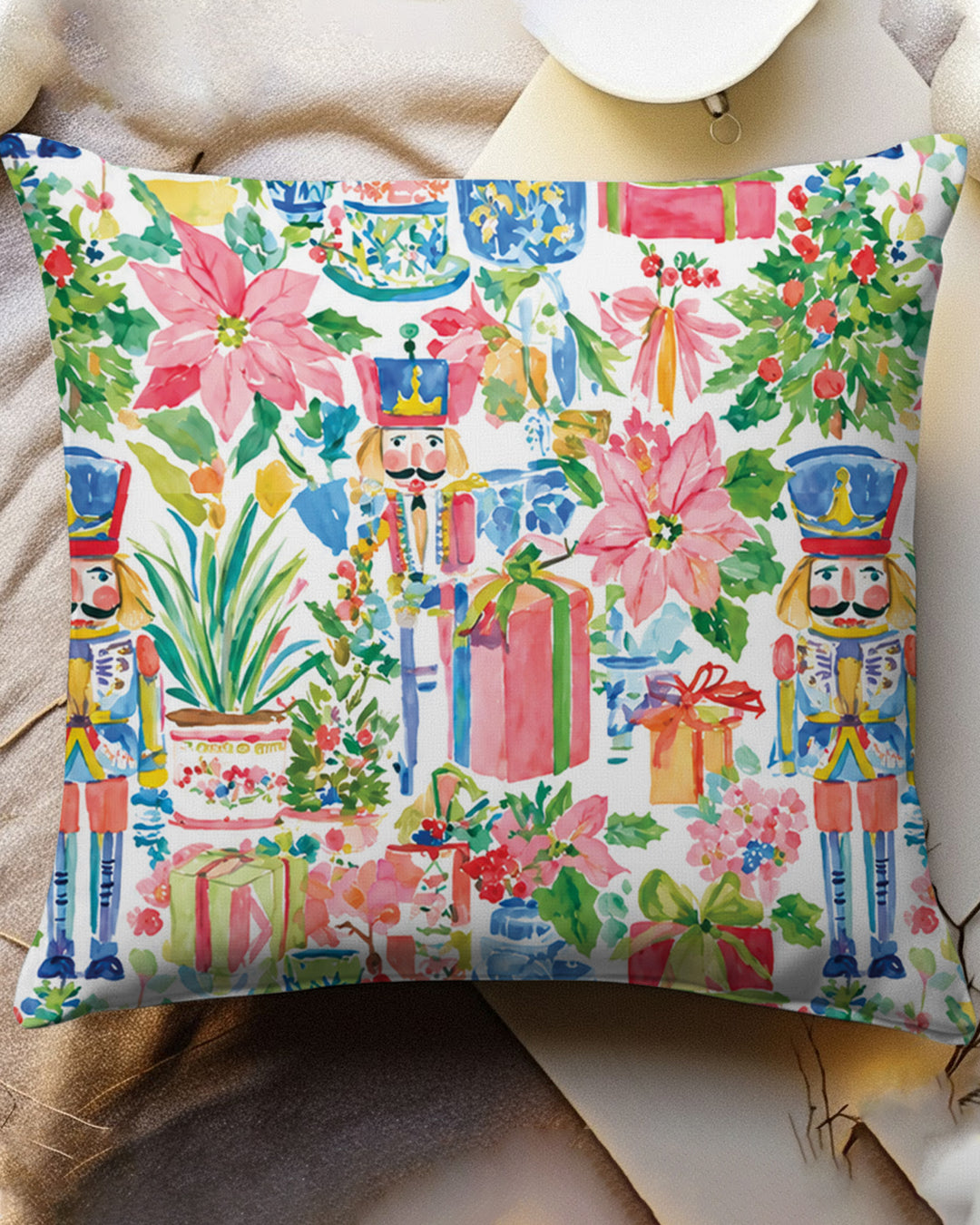 Watercolor Nutcracker Holiday Bamboo Pillow Case