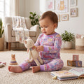 Strawberry Floral Cats Bamboo Two Piece Long Sleeve Pajama Set