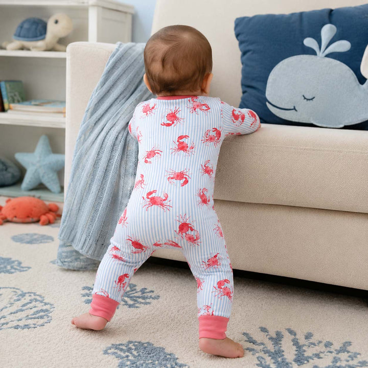 Striped Crab Pattern Bamboo Convertible Zippy