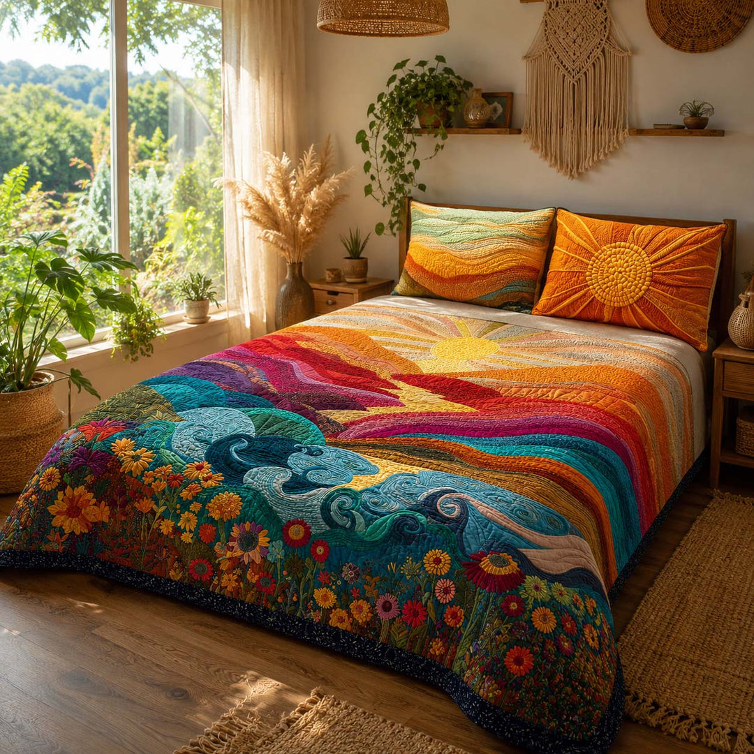 Sunny Escape Bamboo Quilt Bedding Set