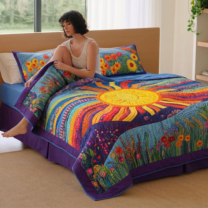 Sunset Glow Bamboo Quilt Bedding Set