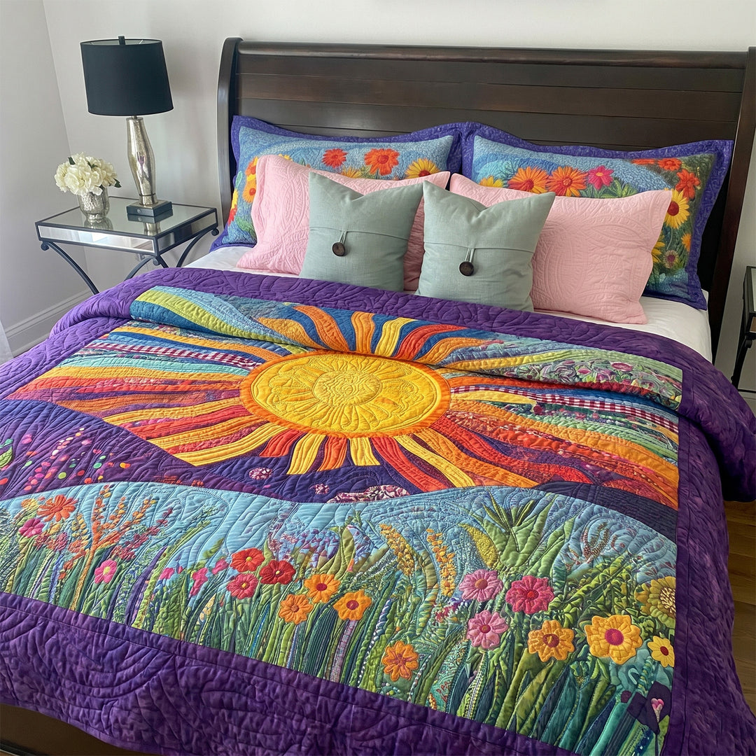 Sunset Glow Bamboo Quilt Bedding Set