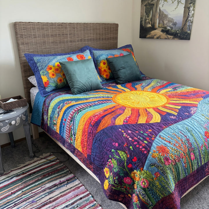 Sunset Glow Bamboo Quilt Bedding Set