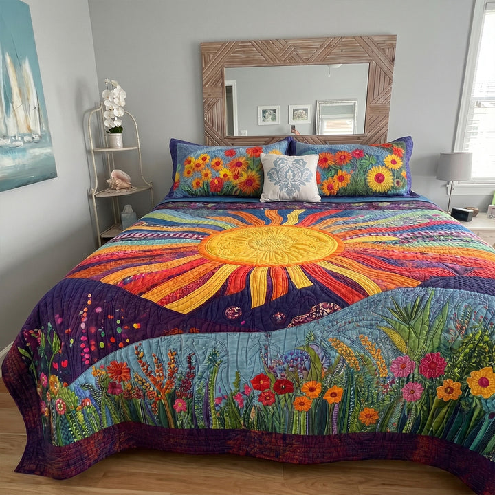 Sunset Glow Bamboo Quilt Bedding Set