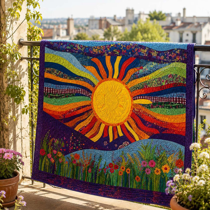 Sunset Glow Bamboo Quilt Blanket