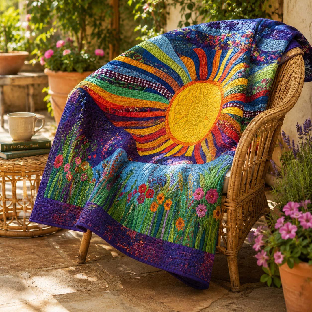 Sunset Glow Bamboo Quilt Blanket