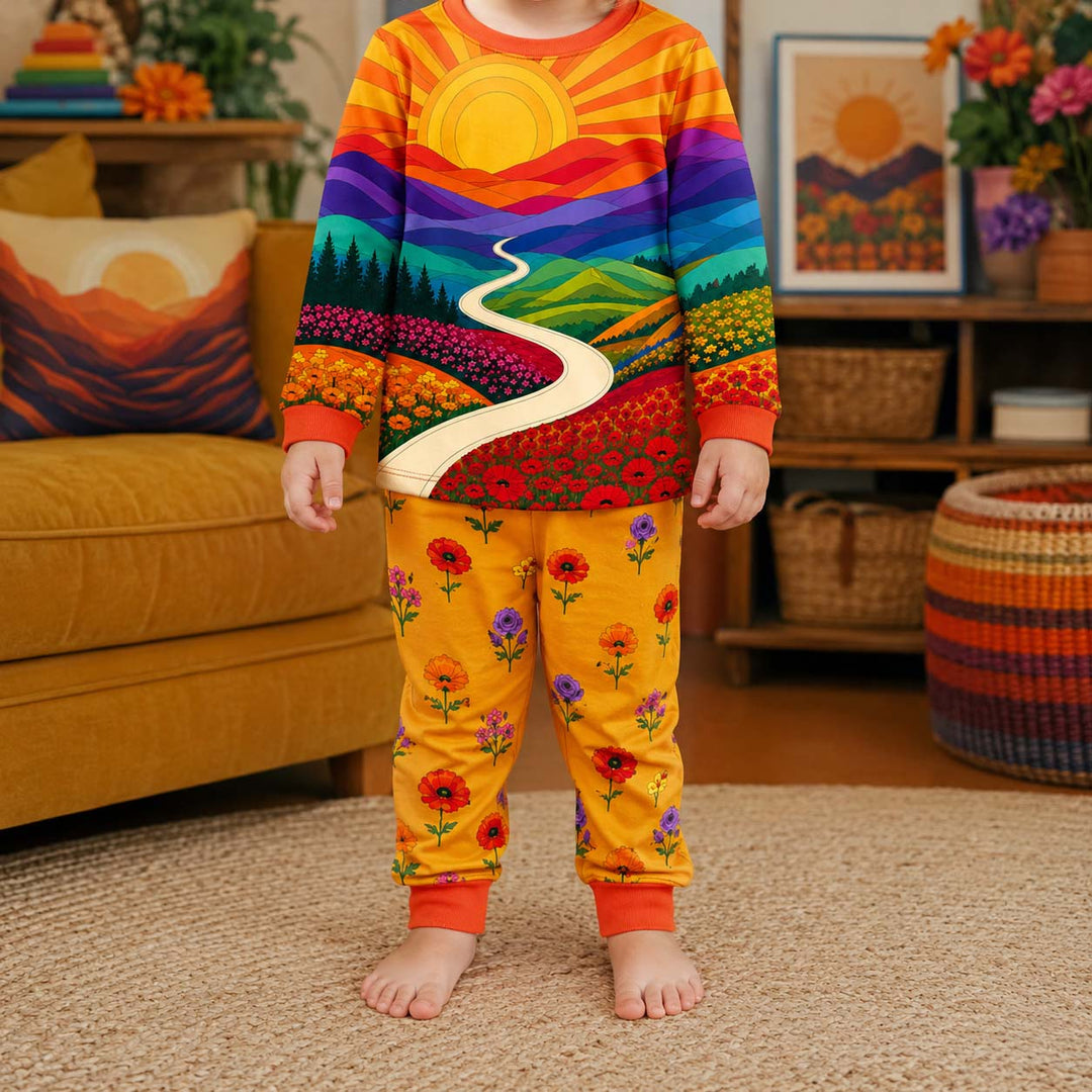 Sunshine Valley Path Bamboo Two Piece Long Sleeve Pajama Set