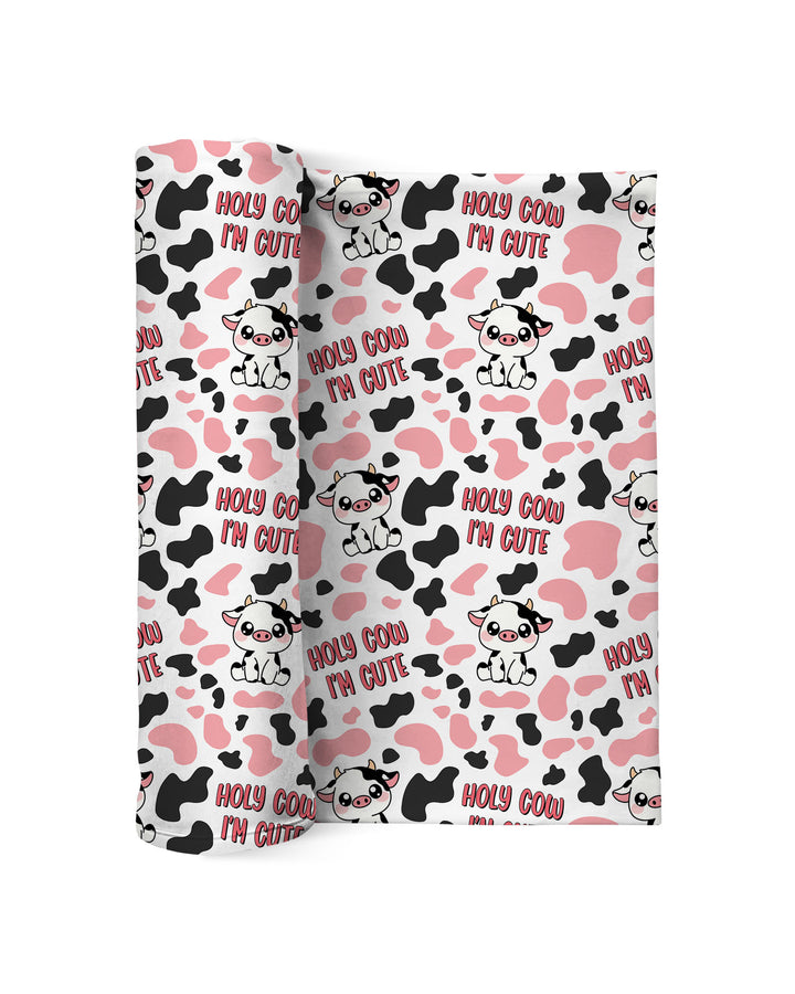 Holy Cow I'm Cute Bamboo Swaddle Blanket