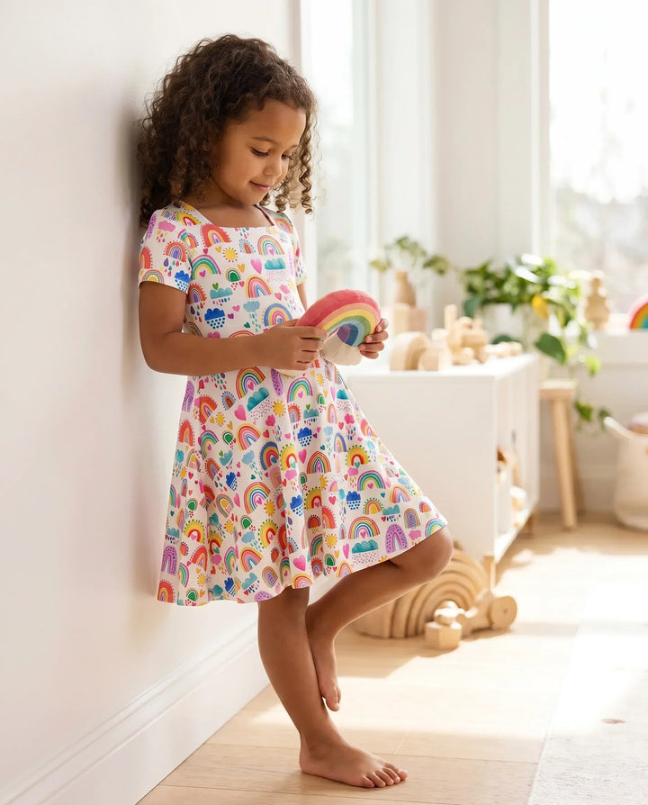 Happy Rainbow Dreams Bamboo Twirl Dress
