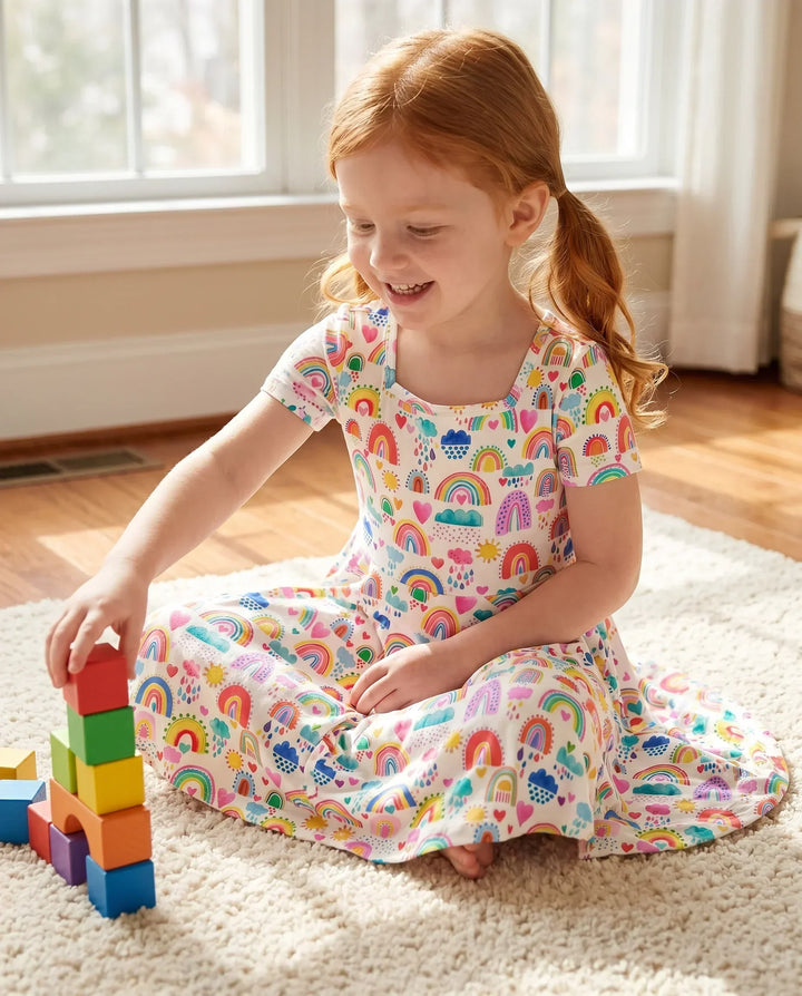 Happy Rainbow Dreams Bamboo Twirl Dress