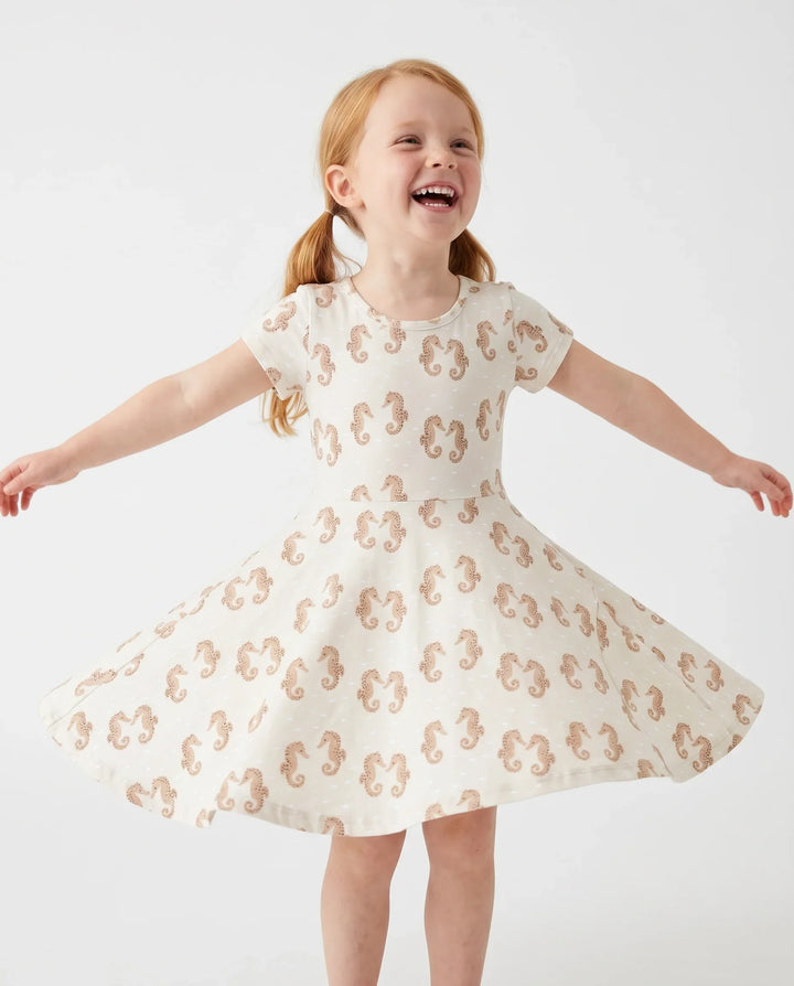 Kleines Seepferdchen Bambus Wirbelkleid