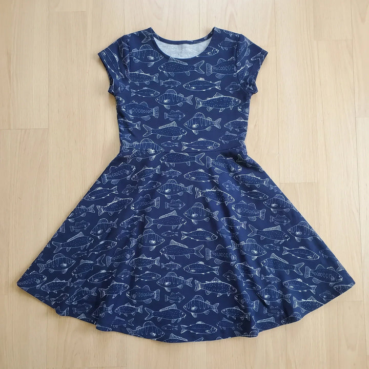 Mitternachtssee Fischleben Bambus-Twirl-Kleid