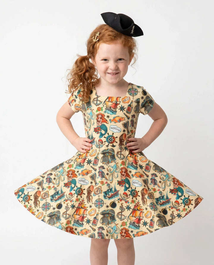 Pirate Mermaid Voyage Bamboo Twirl Dress