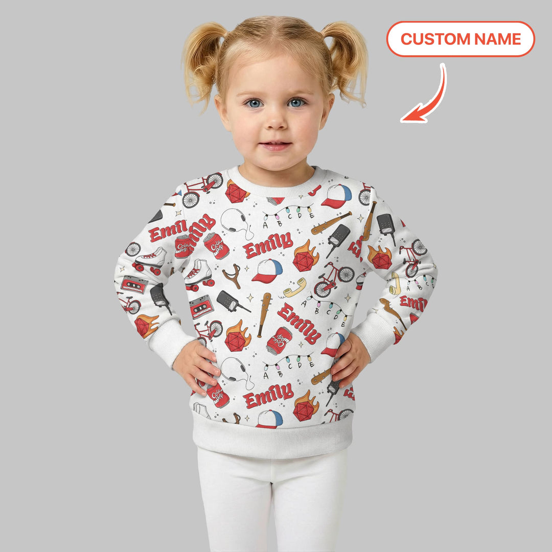 Custom Name Kids Adventure Crewneck Sweatshirt