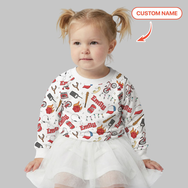 Custom Name Kids Adventure Crewneck Sweatshirt