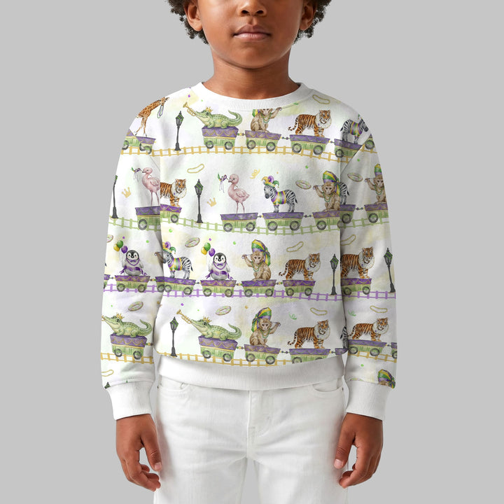 Mardi Gras Jungle Krewe Crewneck Sweatshirt