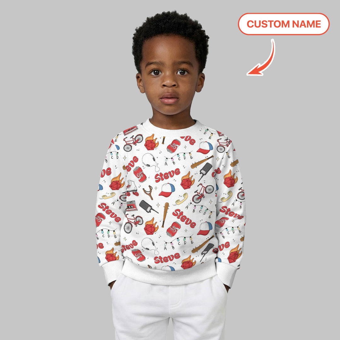 Custom Name Kids Adventure Crewneck Sweatshirt