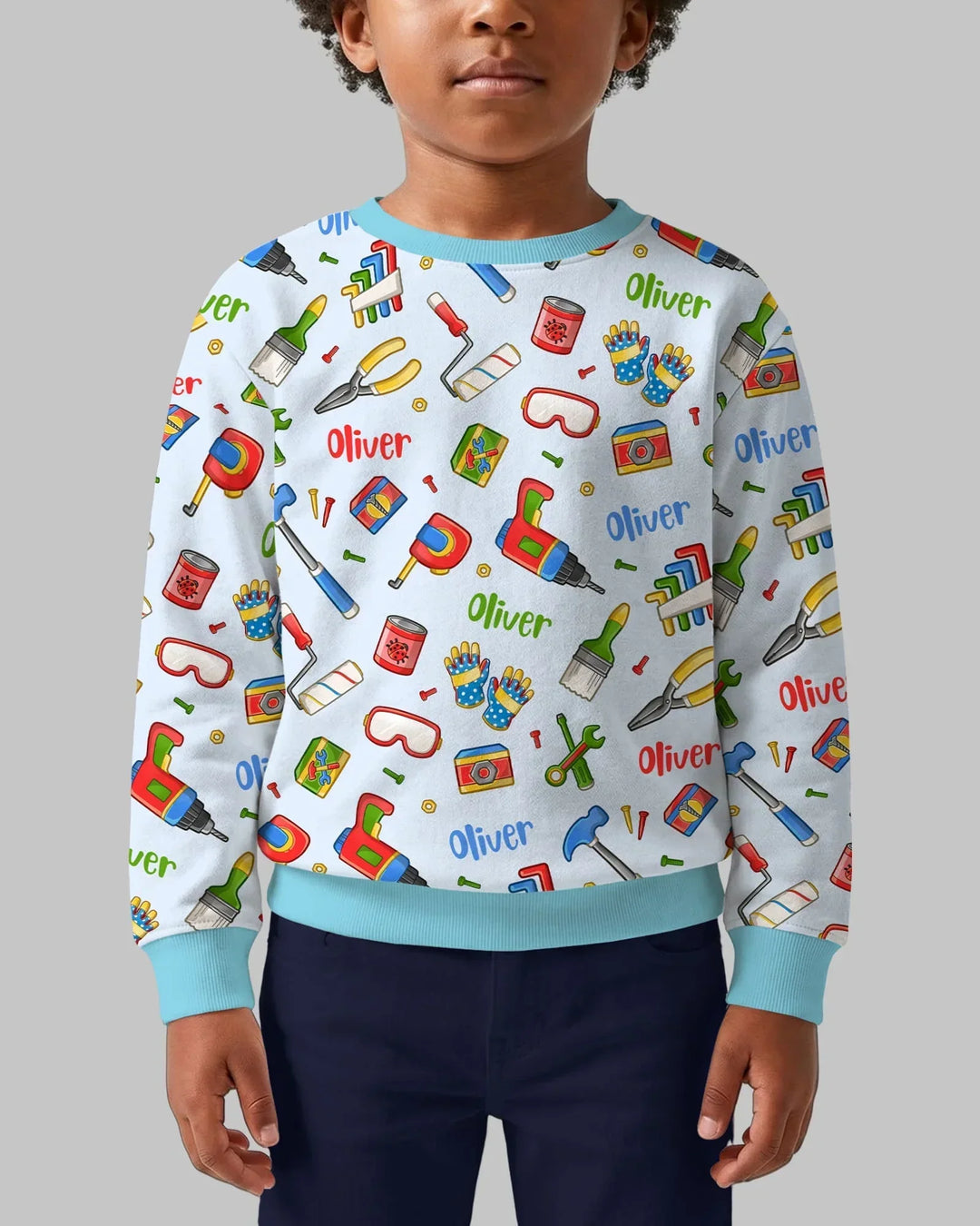Custom Name Dad & Me Fixer Crew Bamboo Crewneck Sweatshirt