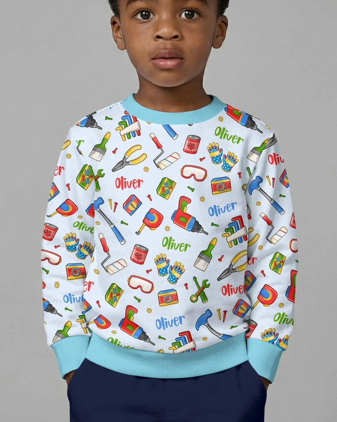 Custom Name Dad & Me Fixer Crew Bamboo Crewneck Sweatshirt