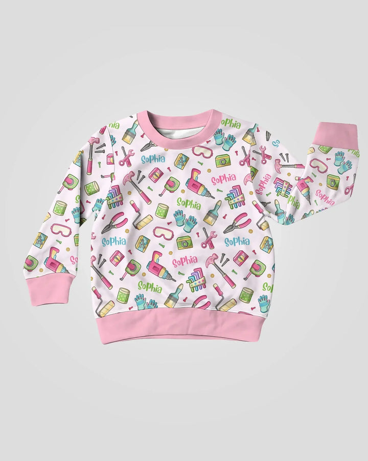 Custom Name Dad & Me Fixer Crew Bamboo Crewneck Sweatshirt